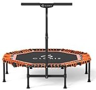 CLORIS 38in/48in Folding Trampoline - Max Load 220lbs / 450lbs Mini Trampoline Rebounder Trampoline for Adults with Adjustable Foam Handle, with safty Padded Cover Best Gift for Kids/Adult
