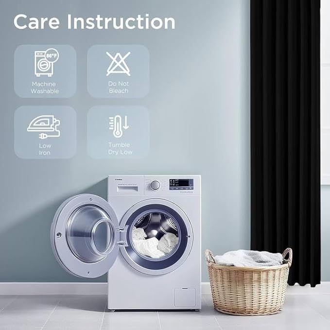 Joydeco 90 Inch Blackout Curtains for Bedroom, Thermal Insulated Black Out Curtains 2 Panels Set, Room Darkening Drapes for Living Room Window Rod Pocket Back Tab (W52 x L90 Inch, Black)