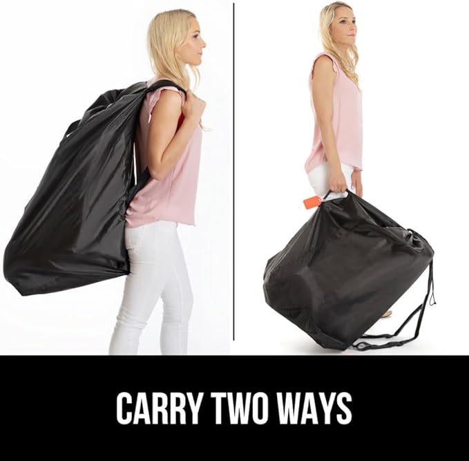 GORILLA GRIP Car Seat Travel Bag for Airplane Gate Check, Easy Carry Padded Backpack Bags Cover Carseats, Infant Baby Carriers and Toddler Booster Seats for Airport, Child Air Travels Essential, Black