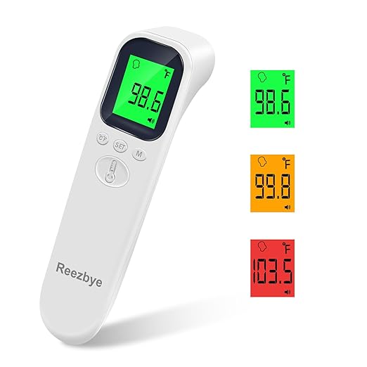 Contactless Thermometer - Digital Forehead Thermometer for Baby, Kids and Adults,3 Color Fever Alarm, 2 in 1 Forehead & Object Mode