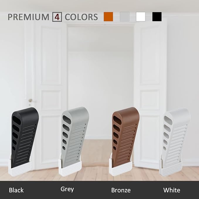 JQK Rubber Door Stopper Wedge, Black 9 Pack Soft TPR Premium Door Stops for Bottom of Heavy Duty Door on Tile, Concrete, Carpet, Wooden Floor, DSB61-BK-P9