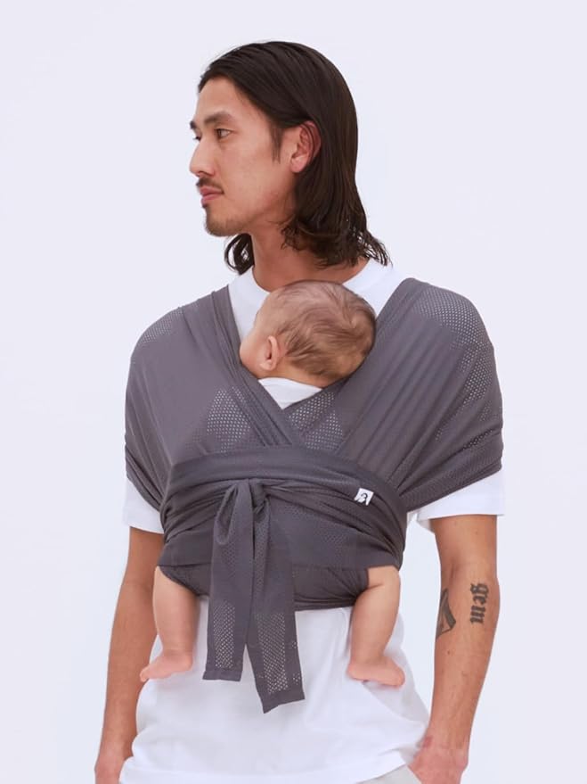Konny Baby Carrier Flex AirMesh with Head Support- Adjustable, Easy to Wear Baby Wrap Sling, Perfect for Newborn Babies Essentials up to 44 lbs (M-4XL) -Wood Rose