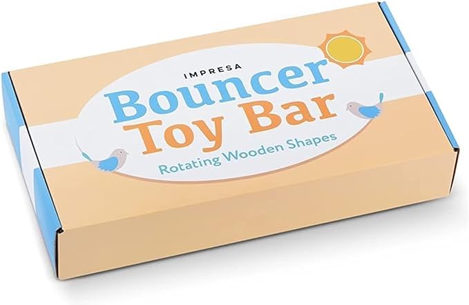 IMPRESA Wooden Baby Arch Toy Attachment Compatible with Baby Bjorn Bouncer, Bird Design to Stimulate Motor Skills, Durable Wooden Toy Bar, Easy to Use Bouncer Accessories