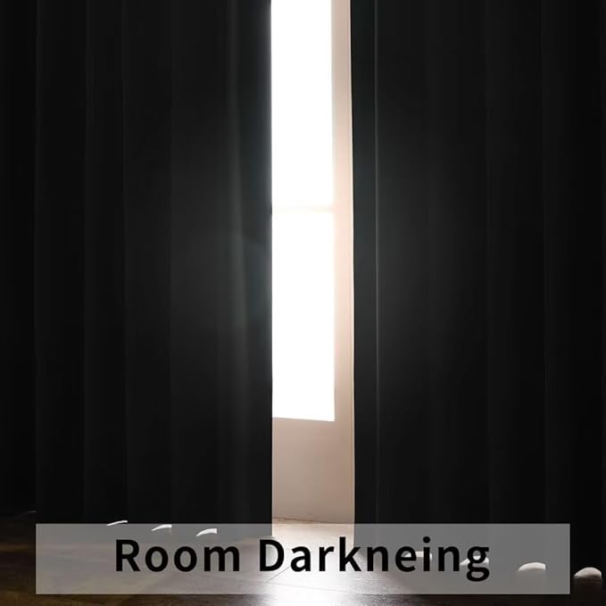 Joydeco Blackout Curtains 108 Inches Long, Thermal Insulated Black Out Curtains 2 Panels Set, Room Darkening Drapes for Living Room Window Rod Pocket Back Tab (W52 x L108 Inch, Brown)