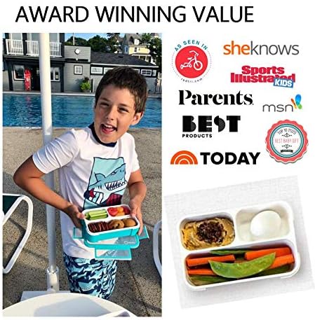 kinsho Snack Containers for Kids Toddlers Baby Adults | MINI Bento Lunch-Box | SMALL Bento-Box Portion Container | Toddler Pre-School Girls Boys | Leak-proof Boxes | Purple Blue Set of 2