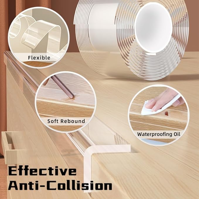 1.4 in x 13.12 FT,Clear Soft Corner Protectors for Furniture Strip,Sharp Edge & Table Bumper,Window Edge,Wall Protector, Soft Corner Guards Safe for Proof,Table Corner Protectors in Family