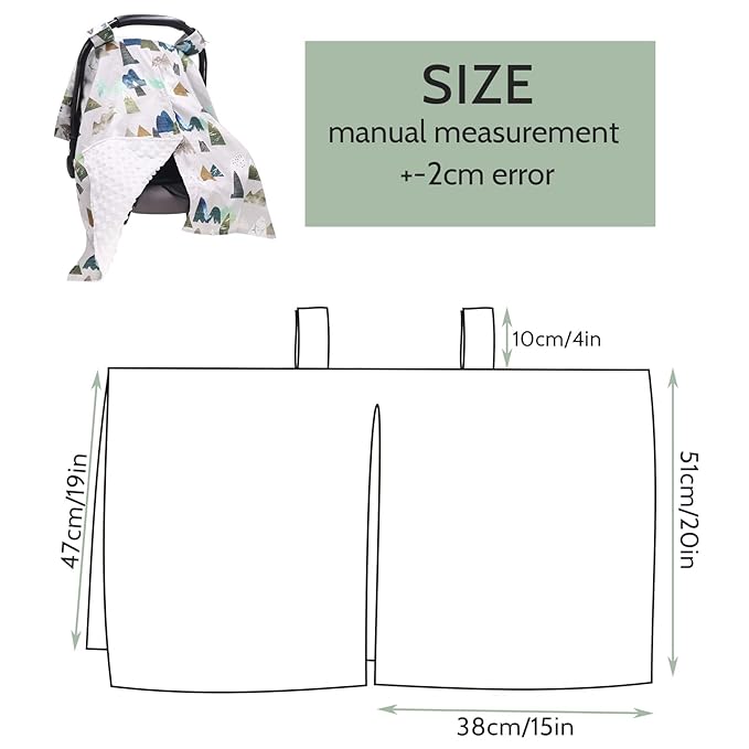 TANOFAR Car Seat Cover Baby, Carseat Covers Baby Boy Girl, Peekaboo Opening Infant Car Seat Cover for Winter, Warm & Cozy, Adventure Mountain