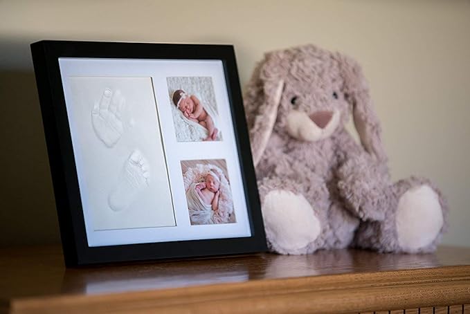 Little Hippo Baby Footprint Kit & Keepsake | Baby Handprint Kit | Baby Hand and Footprint Kit for Infant Gift, New Mom Gift (Black, Standard)