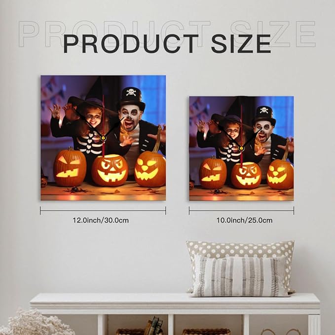 Generic Custom Clocks for Walls Personalized Clocks with Photo Text Logo Customized Round Clock for Birthday Wedding Present Creative, 10inch-25cm