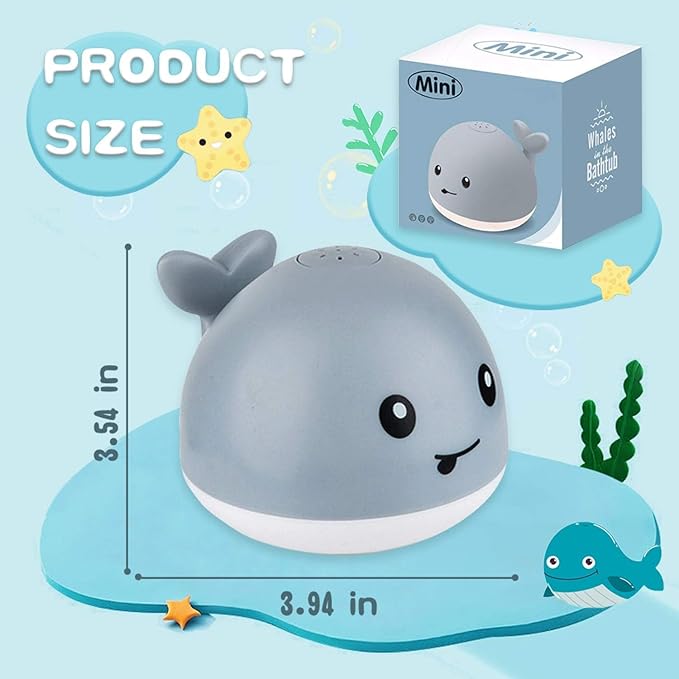 ZHENDUO Baby Bath Toys, Light Up Bath Toys, Sprinkler Bathtub Toys for Toddlers Infant Kids Boys, Automatic Spray Water Bath Toy, Pool Bathroom Baby Toy