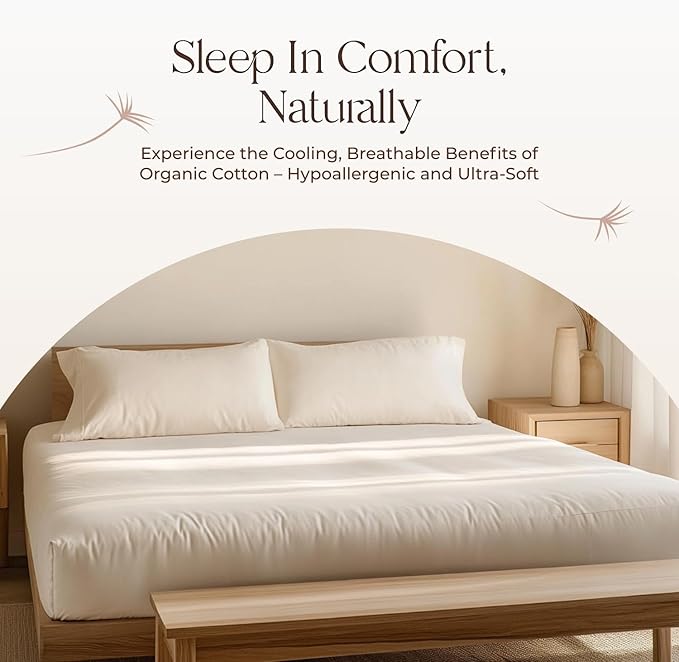 Organic Waterproof Mattress Protector Twin Size - 100% Waterproof Mattress Pad with Extra Soft Quiet & Breathable Triple Layer Protection - GOTS Certified Machine Washable Deep Pocket Design (Twin)