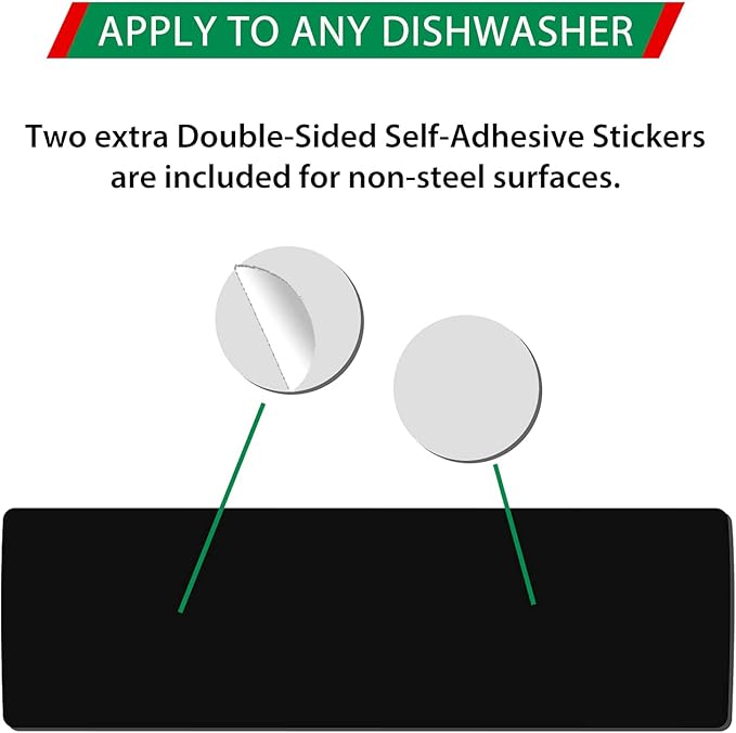 KitchenTour Clean Dirty Dishwasher Magnet - Upgrade Super Strong Magnet Version - Easy to Read Non-Scratch Magnetic Indicator Sign with Clear, Bold & Colored Text - Black