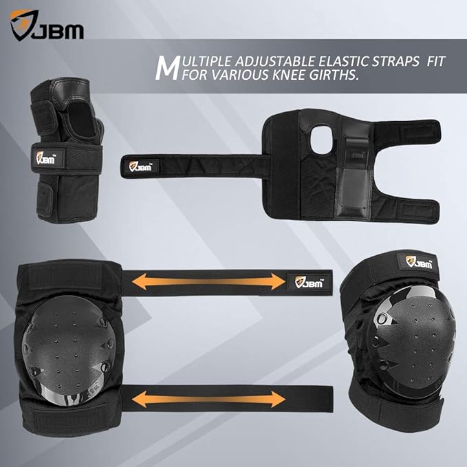 JBM Adult & Kids Knee Pads Elbow Pads and Wrist Guards for Inline Skating, Roller Skating, Skateboarding, Scootering