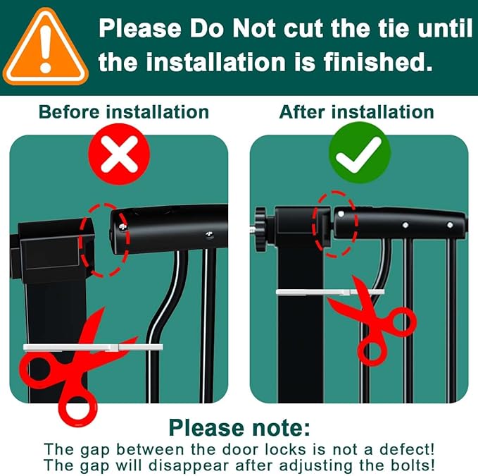 Fairy Baby 40.5" Extra Tall Baby Gate, 72.3"-76.7" Extra Wide Large Dog Pet Gate Indoor, Long Safety Child Gate for Stairs No Drill, Metal Auto Close Puppy Gate for House Doorway Walk Through, Black