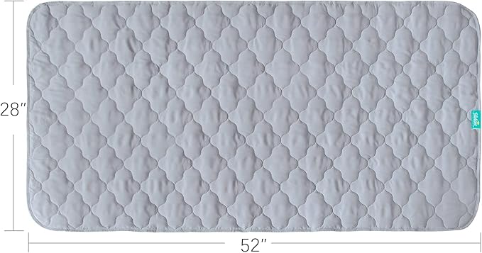 Waterproof Crib Mattress Protector Pad Cover 28" x 52", Anti Slip & Absorbent Waterproof Bed Pads for Standard Crib/Toddler Bed Quilted Machine Washable (Quilted Improved Thickness) Grey