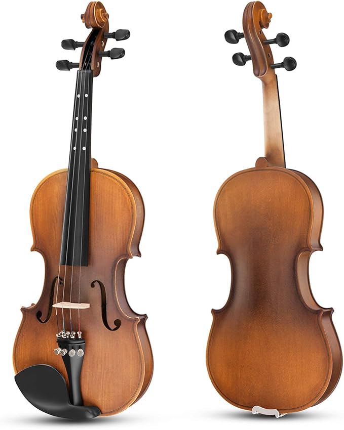 Eastar 1/2 Violin Set Half Size Fiddle EVA-3 Matte for Beginners with Hard Case, Rosin, Shoulder Rest, Bow, and Extra Strings (Imprinted Finger Guide on Fingerboard)