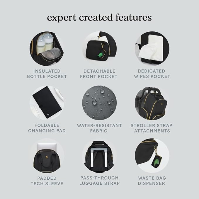 Huggies Signature Hug Pack Diaper Backpack, Dark Grey Heather, O/S