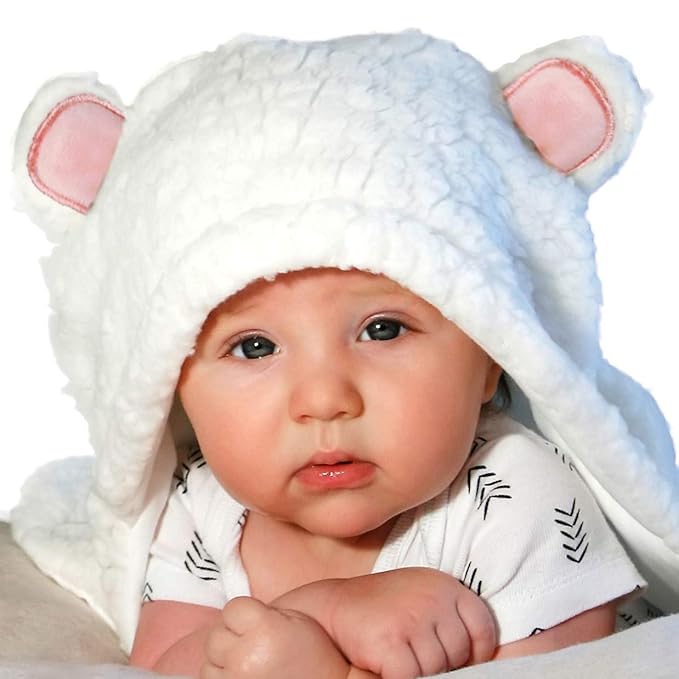 Jam Naturals- Baby Swaddle Blanket, Cute Bear Organic Receiving Swaddling Wrap, Newborn Baby Girl Soft Plush Registry Gift (Pink 3-6m)