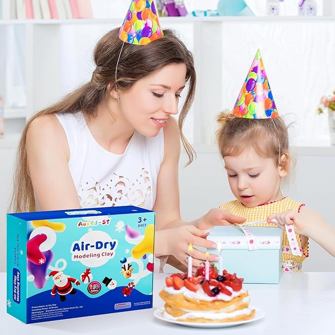 Air Dry Clay 156 Colors, Modeling Clay for Kids, Model Magic Clay, DIY Molding Clay Kit with Sculpting Tools, Soft and Non-Sticky, Arts and Crafts Gift for Boys Girls Kids