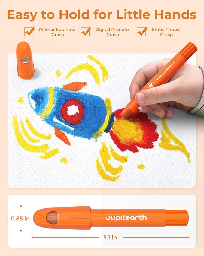 12 Colors Twist Crayons for Toddlers 1-3, Non-Toxic Washable Crayons for Ages 4-8 with Storage Bucket, Ultra-Silky and Easy to Hold Art Supplies, Ideal Coloring Gift for Boys and Girls