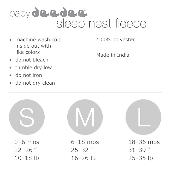 baby deedee Sleep nest Fleece Baby Sleeping Bag, Lavender, Medium (6-18 Months)
