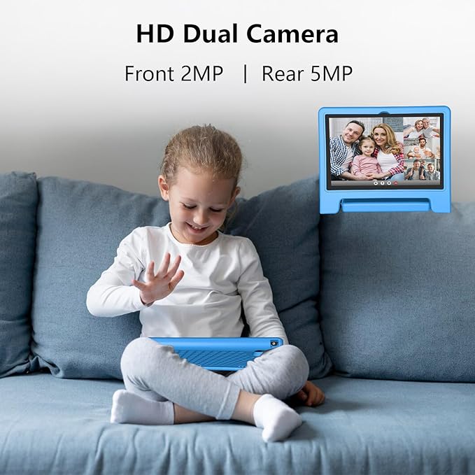 JREN Tablet for Kids|10 Inch Kids Tablet Android 14|Octa-core|64GB|WiFi |Bluetooth|Parental Control|Children Content|Children Toddler Blue