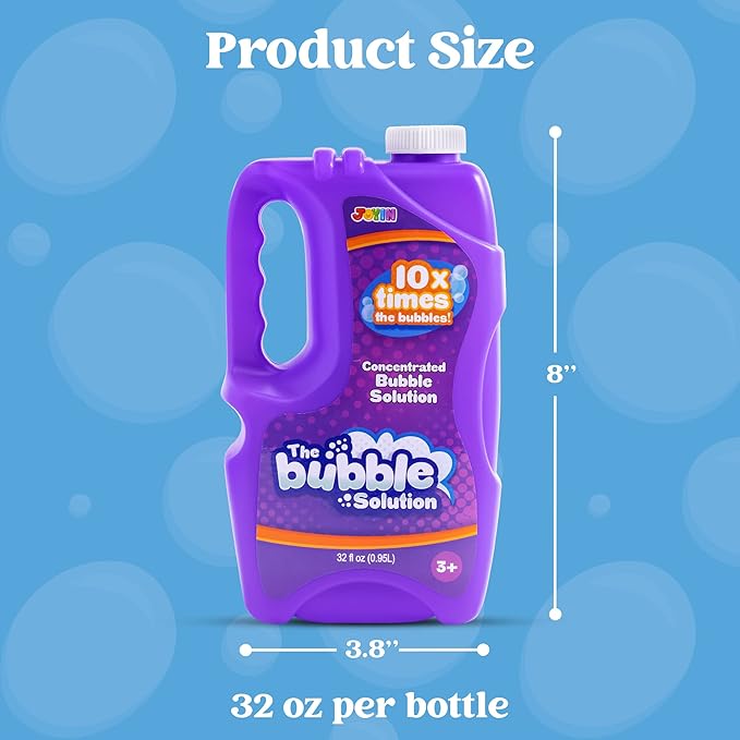 JOYIN 32 oz Bubble Solution Refills (Close to 1L/ 2.5 Gallon), Concentrated Solution for Bubble Machine, Wands, Blower, Easter (Purple)