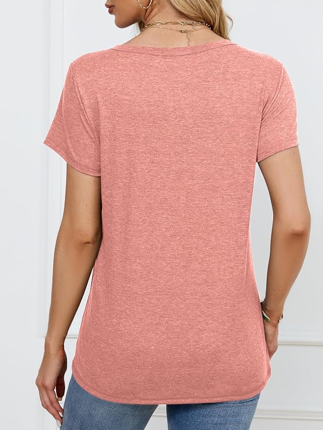 Soft Short Sleeve Shirts for Women, Crew Neck T Shirts for Women Loose Fitting Lightweight Top Basic Tee Shirt