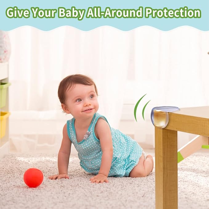 Corner Protector for Baby: Baby Proofing Safety Corner Clear Furniture Tablet Corner Protection| Protectors Guards, Baby Proof Bumper & Cushion to Cover Sharp Furniture & Table Edges (24 Count Round)