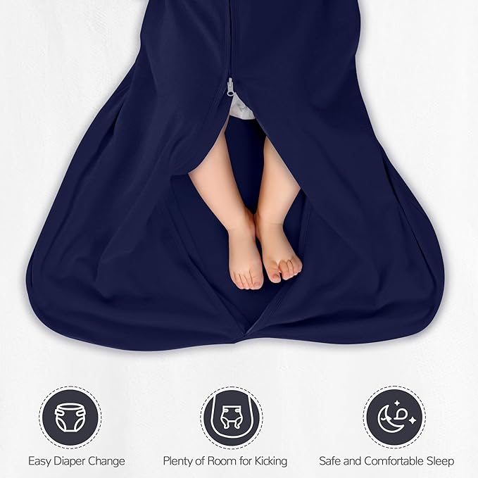 JELLYMONI Baby Sleep Sack 6-12 Months 100% Cotton Wearable Blanket, 0.5 TOG Soft Lightweight Toddler Sleeping Sack 3 Pack 2-Way Zipper Newborn Sleep Sacks