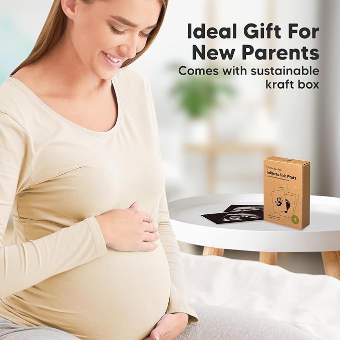 4-Pack Inkless Baby Hand and Footprint Kit - Mess Free Ink Pad for Newborn Keepsake, Dog Nose & Paw Print Kit, Clean Touch Ink Pad for Baby Hand & Footprints, Ideal New Mom Gifts (Auburn)