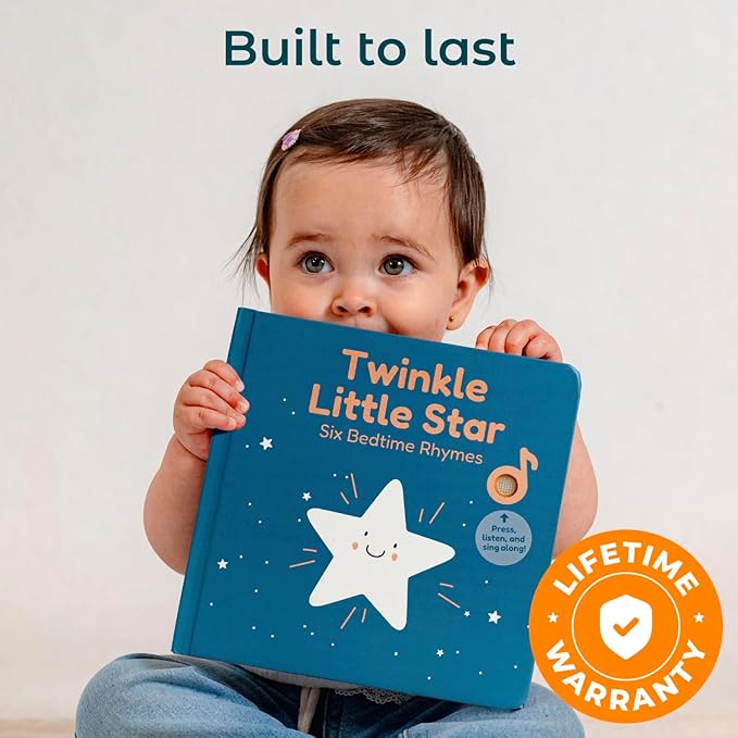 Cali's Books Twinkle Twinkle Little Star – USB-C Rechargeable Musical Book for 1-Year-Old | Sound Book for Toddlers 1-3 with Bedtime Lullabies – Nursery Rhymes Musical Book