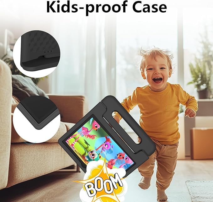 JREN Tablet for Kids|10 Inch Kids Tablet Android 14|Octa-core|64GB|WiFi |Bluetooth|Parental Control|Children Content|Children Toddler Black
