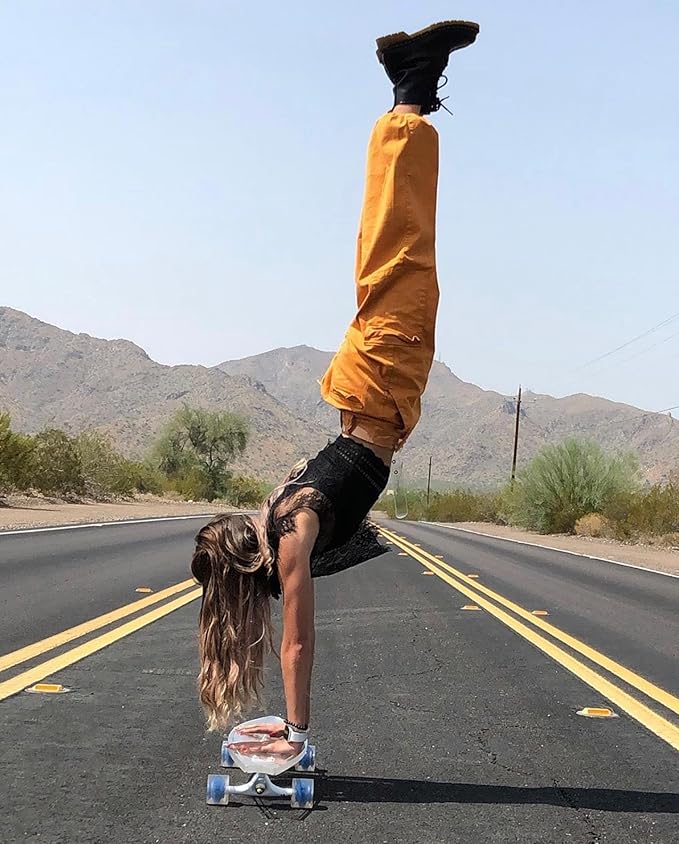 Clear Longboard Skateboard - Transparent Acrylic Long Boards with Light-Up LED Wheels for Smooth Rides - Ride The Streets in Style with Longboard Built for Beginners & Pros Alike