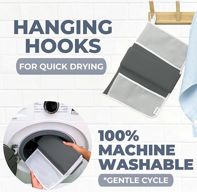 Comfortable Baby Bath Kneeler and Elbow Rest Pad Set – Thick Memory Foam Bath Kneeling Pad with Elbow Support – Baby Bathtub Cushion with Toy Organizer for Bathing Infant or Toddler - Dark Grey