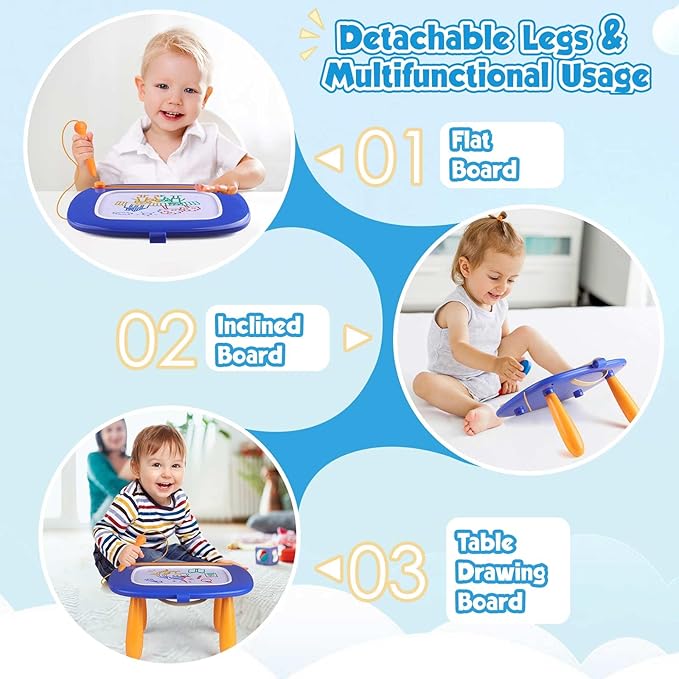 Smasiagon Toddler Girl Boy Toys for 1 2 3 Year Old Girls Boys Magnetic Drawing Board Educational Learning Toys for 18 Month Old Girls Boys Birthday Christmas Gifts (Royal Blue)