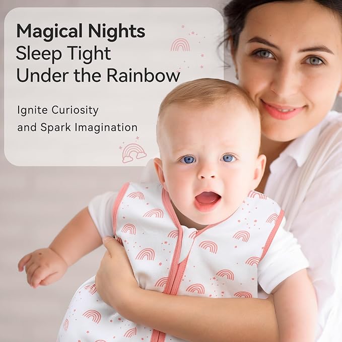 Baby Sleep Sack 0-6 Months 3 Pack 100% Cotton Lightweight 0.5 TOG Wearable Blanket Baby Sleep Bag with 2-Way Zipper for Newborn Infant Toddler Pink