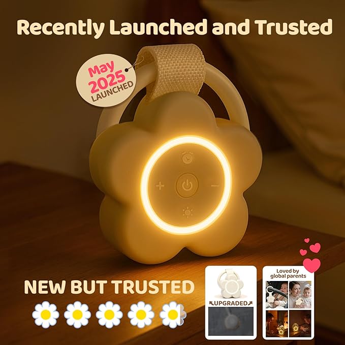 2025 Mom's Choice Awards | Portable White Noise Sound Machine Baby | 25 Soothing Sounds | Rechargeable Travel Sound Machine Baby with Night Light | Newborn Essentials | Nursery, Home, Sleep Aid