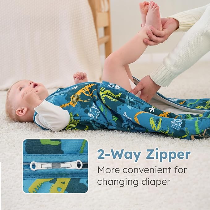 Yoofoss Baby Sleep Sack 6-12 Months, 1.5 Tog Baby Wearable Blanket with 2-Way Zipper, 100% Cotton Organic Fabric Winter Infant Sleeping Sack, Warm Soft Comfy