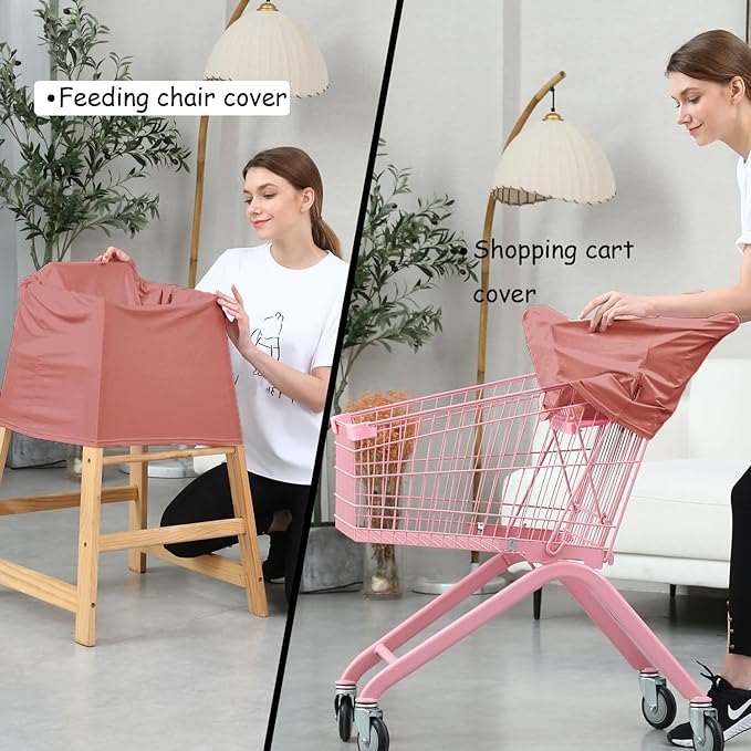 Car Seat Cover Baby for Nursing, Baby Breastfeeding Cover Carseat Canopy Covers, Solid Color Multi-use Nursing Cover for Babies (Bronze red)