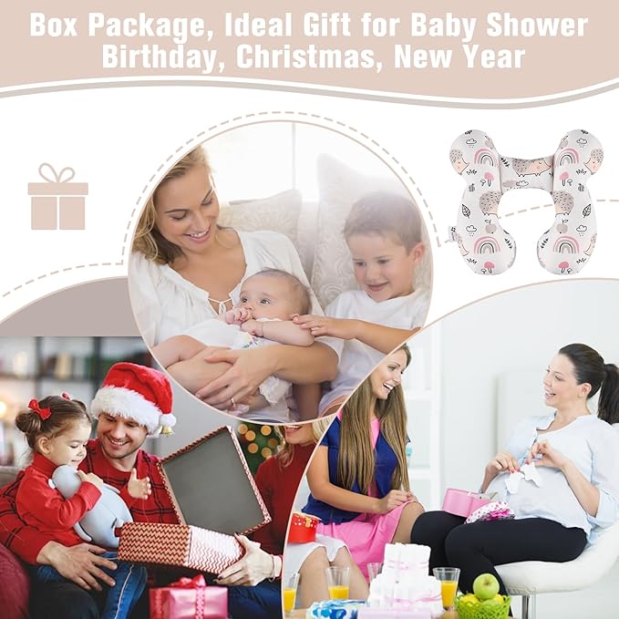 vocheer Baby Travel Pillow(Upgraded), Head and Neck Support Pillow for Pushchair, Car Seat,Stroller, Bouncer, Cotton, Hedgehog