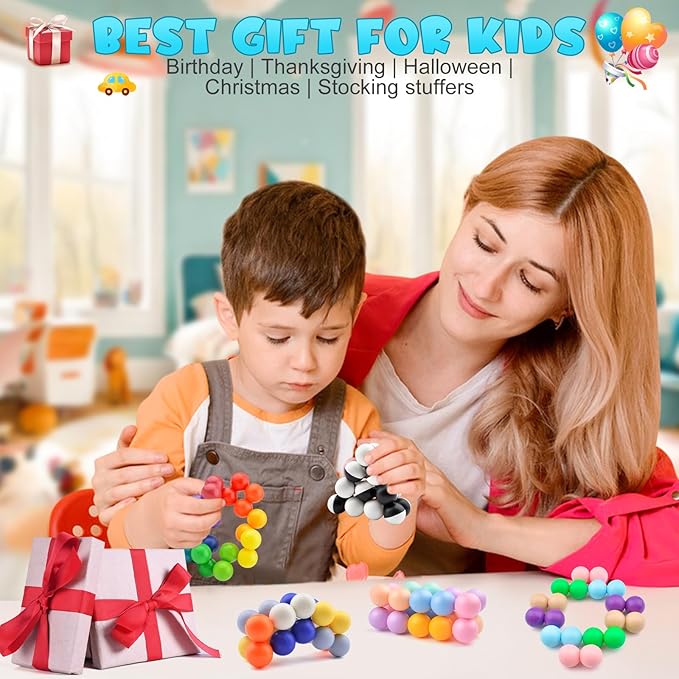 4PCS Autism Sensory Toys for Autistic Children, Quiet Fidget Toys for Adults & Kids, Stocking Stuffers for Boys Ages 3-5