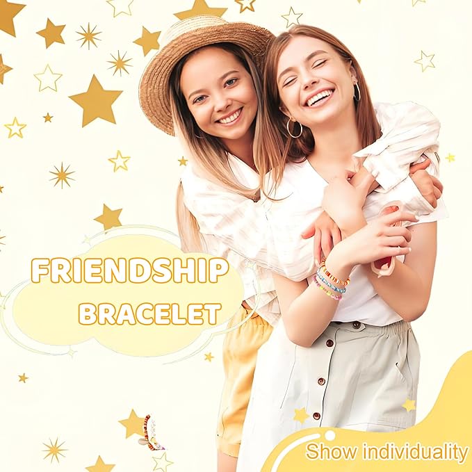 iumulinrui Friendship Bracelet Kit Concert Bracelets Merch, 5200 Pcs Clay Beads Bracelet Making Kit Tricolor Letter Bead, Jewelry Set with Pendant, DIY Craft Gifts Suitable for Beginners