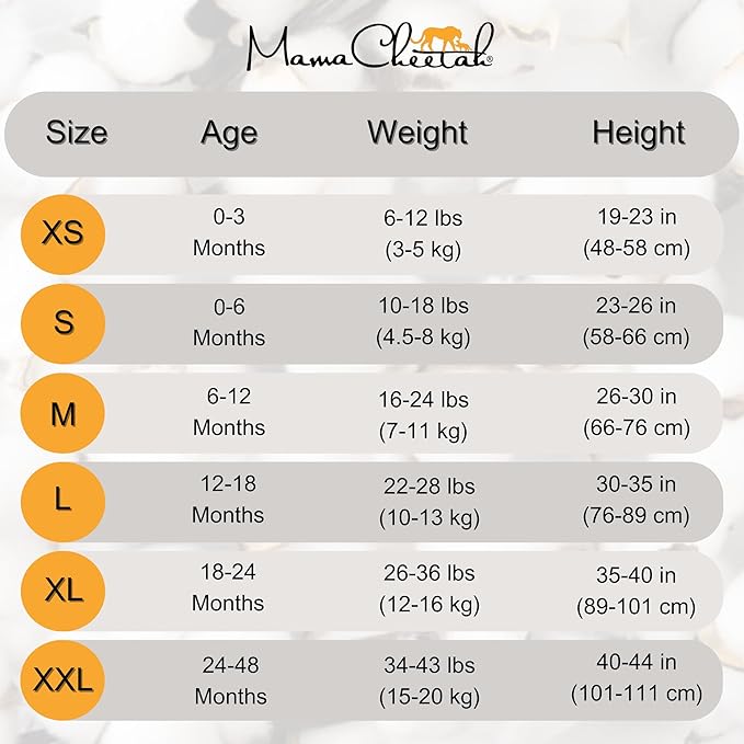 Mama Cheetah Baby Sleep Sack 0.5 TOG, Organic Cotton Baby Wearable Blanket, Swaddle Transition Baby Sleeping Bag, Boy Girl Newborn Infant, XXL (24-48 M)