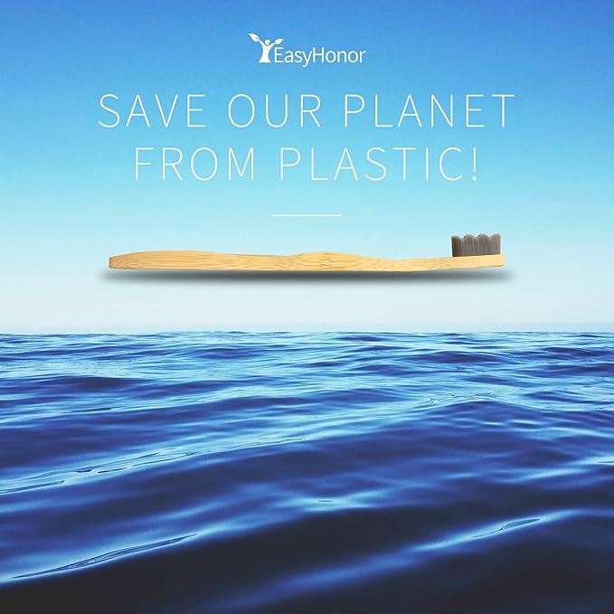 EasyHonor Extra Soft Toothbrush, Natural Bamboo Toothbrush with Micro Fur Ultra Soft 20,000 Bristles, 4-Pack for Adults