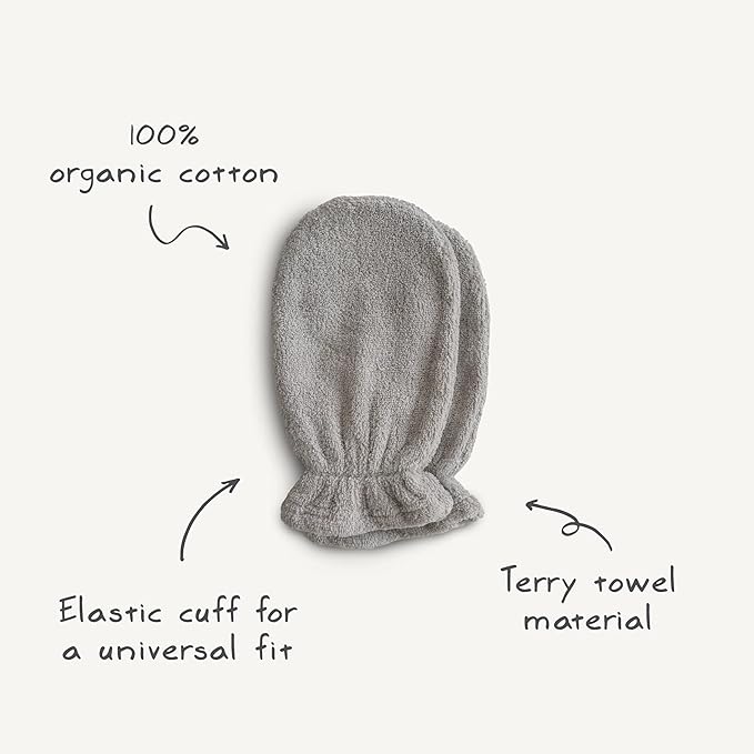 mushie Baby Bath Mitt | Organic Cotton | Pack of 2 (Blush)
