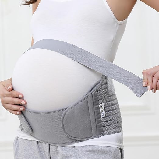 NeoTech Care Pregnancy Support Maternity Belt, Waist/Back/Abdomen Band, Belly Brace (Size XXL, Grey Color)