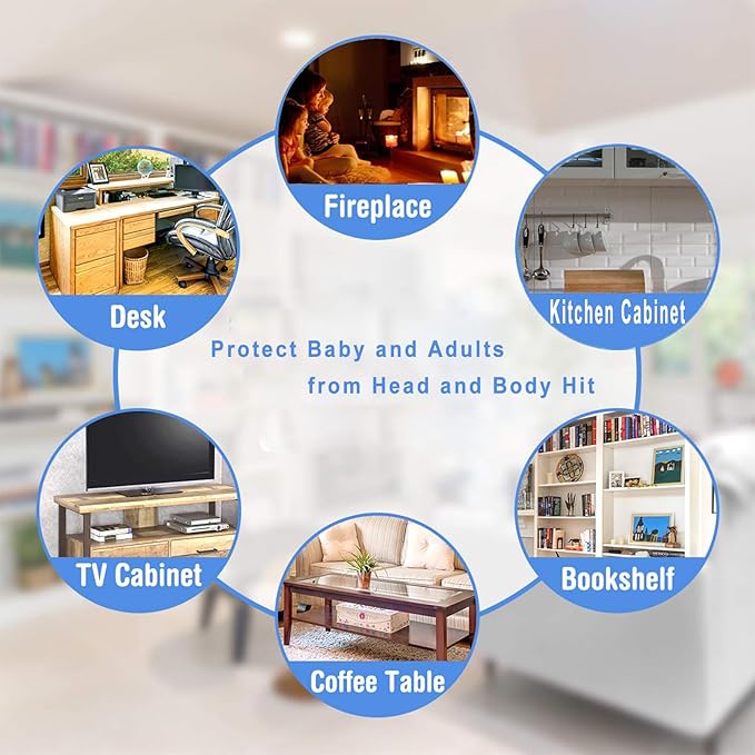 Edge Protector 100% Silicone, Baby Proofing Corners Clear Guards, Pre-Tape Adhesive Soft for Kids Safety, Child Table Cabinets Furniture Bumper (0.8x0.8in(Width), 3 Foot (Pack of 1))