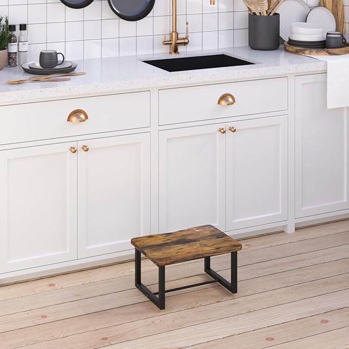 Wooden Step Stool,Stepping Stool for Adult & Kids,Wood One Step for Kitchen, Bedroom, Living Room, Bathroom Hold up to 500lbs