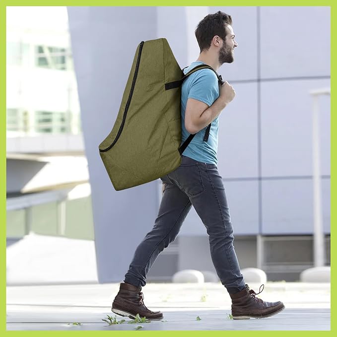 Padded Car Seat Travel Bag for Airplane, Heavy Duty Backpack for Air Travel, Water-Resistant Carrier with Shoulder Strap, Fits Most Car Seats (Green)